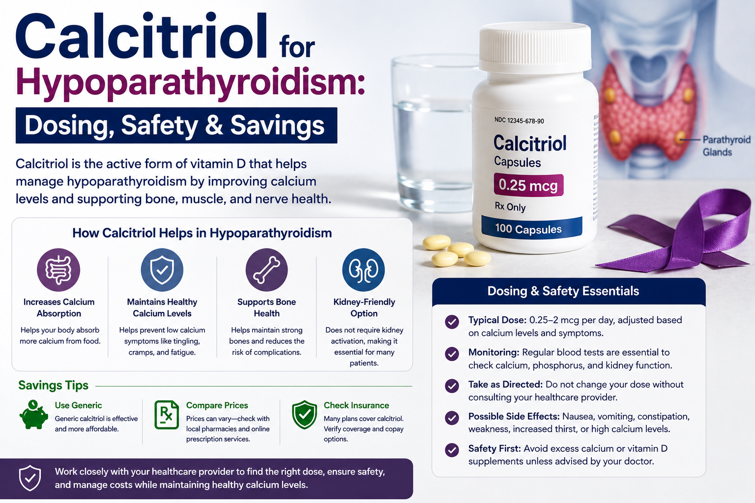 Calcitriol for Hypoparathyroidism: Dosing, Safety & Savings