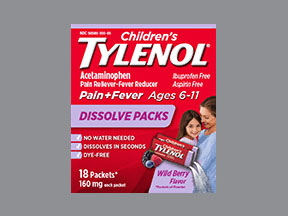 Tylenol Childrens Pain + Fever Packet — prescription drug image