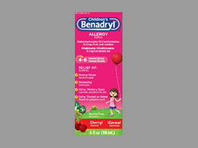 Benadryl Allergy Childrens Bottle — prescription drug image